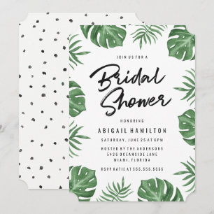 Tropical Leaves   Bridal Shower Invitation