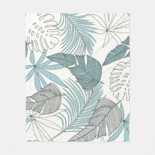 Tropical Leaves: Bright Seamless Trend Fleece Blanket