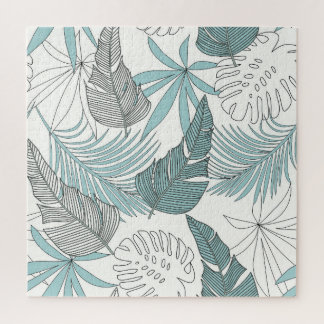 Tropical Leaves: Bright Seamless Trend Jigsaw Puzzle