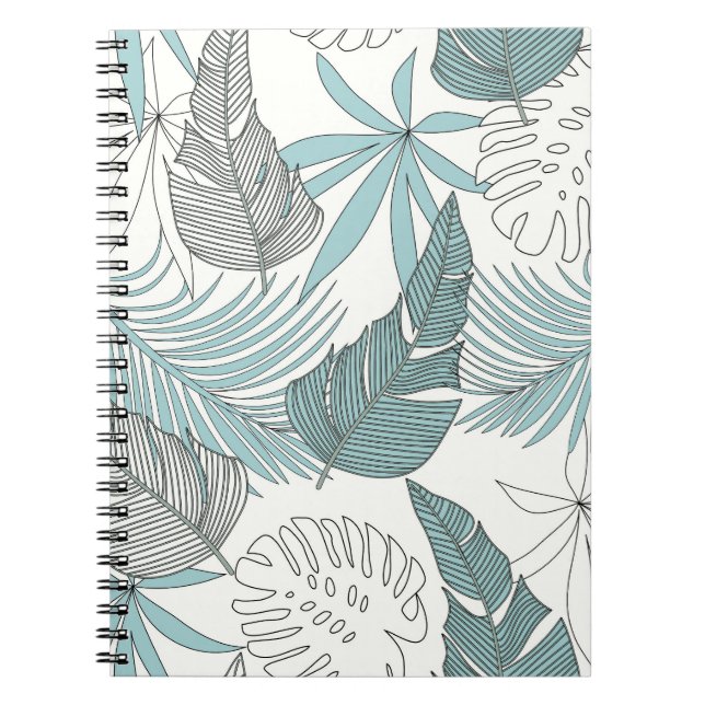 Tropical Leaves: Bright Seamless Trend Notebook (Front)