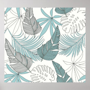 Tropical Leaves: Bright Seamless Trend Poster