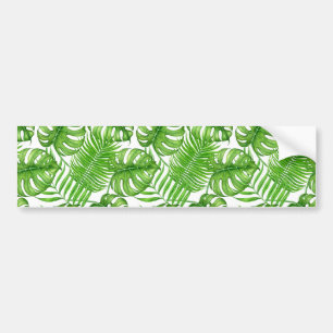 Tropical leaves bumper sticker