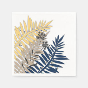 Tropical leaves cartoon abstract in beige colours napkin