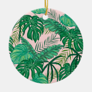 Tropical Leaves Ceramic Ornament