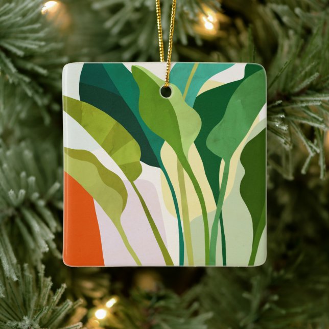 Tropical Leaves Ceramic Ornament (Tree)