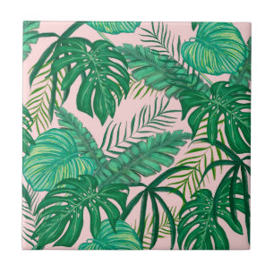 Tropical Leaves Ceramic Tile