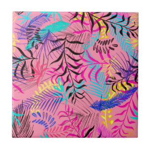 Tropical Leaves Ceramic Tile