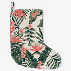 Tropical leaves, cheerful beach wallpaper. small christmas stocking