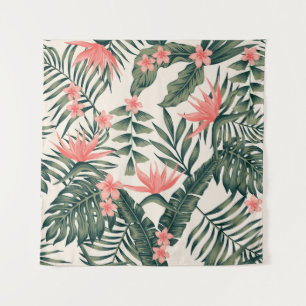 Tropical leaves, cheerful beach wallpaper. tapestry