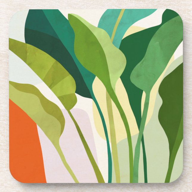 Tropical Leaves Coaster (Front)