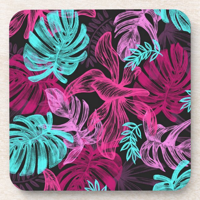 Tropical Leaves Coaster (Front)