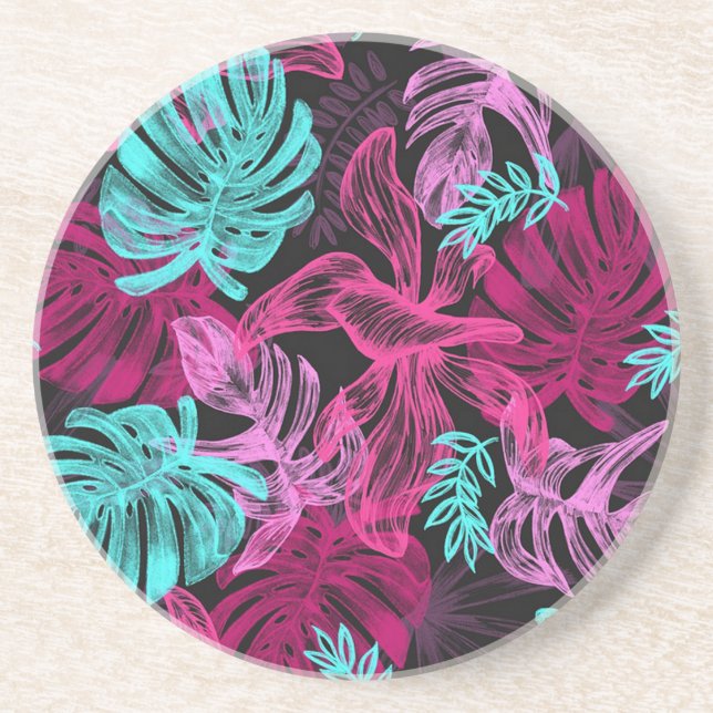 Tropical Leaves Coaster (Front)