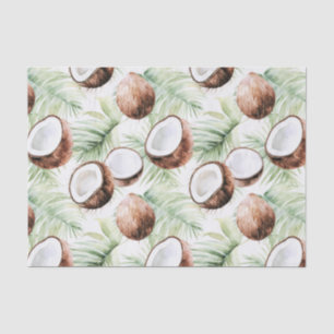Tropical Leaves Coconuts Wedding Tissue Paper