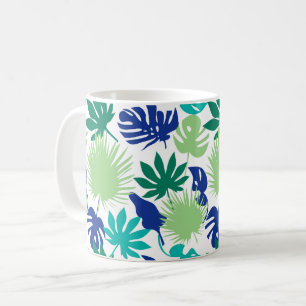 Tropical leaves coffee mug