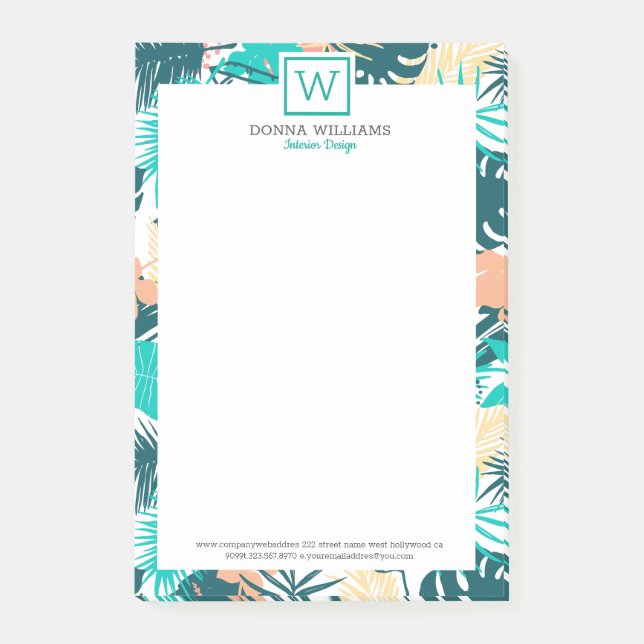 Tropical leaves collage post-it notes (Front)