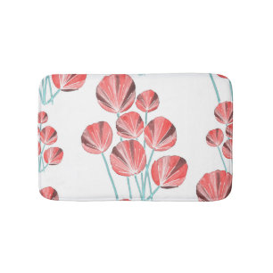 Tropical Leaves: Creative Hand Drawn Pattern Bath Mat