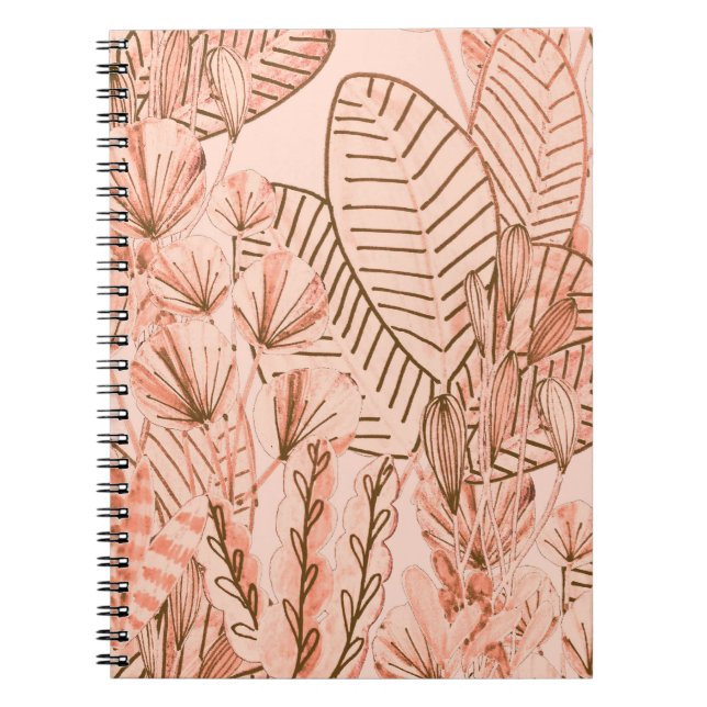 Tropical Leaves: Creative Hand-Drawn Pattern. Notebook (Front)