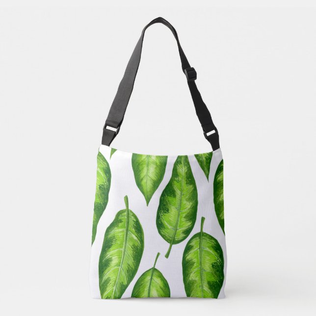 Tropical leaves crossbody bag (Front)