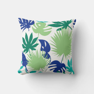 Tropical leaves cushion