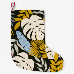 Tropical leaves: dark vintage pattern. small christmas stocking