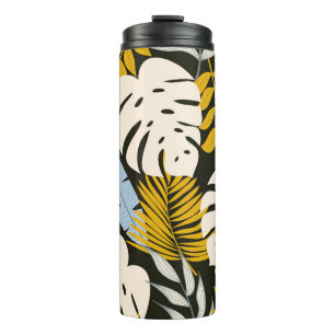 Tropical leaves: dark vintage pattern. thermal tumbler