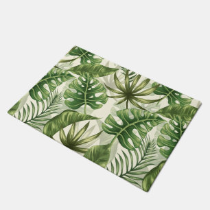 Tropical leaves doormat