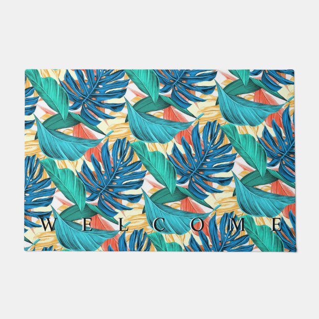 Tropical Leaves Doormat (Front)