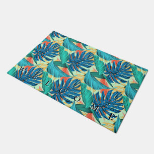 Tropical Leaves Doormat - Welcome