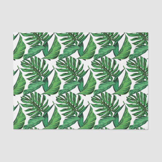 Tropical Leaves Drawing Scrapbookg Decoupage Tissue Paper (Front)