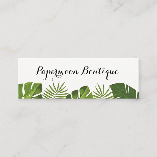 Tropical leaves elegant business card (Front)