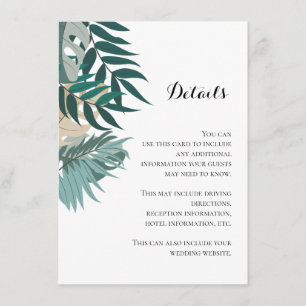 Tropical leaves  enclosure card
