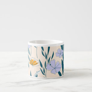 Tropical Leaves: Fashionable Abstract Background. Espresso Cup