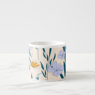 Tropical Leaves: Fashionable Abstract Background. Espresso Cup