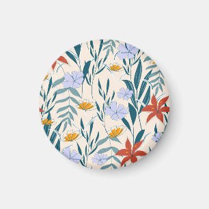 Tropical Leaves: Fashionable Abstract Background. Magnet