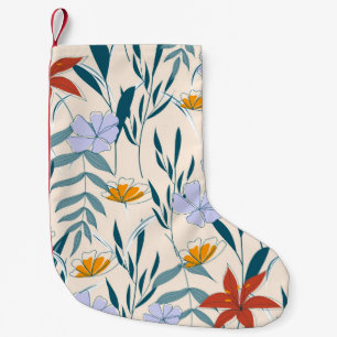 Tropical Leaves: Fashionable Abstract Background. Small Christmas Stocking
