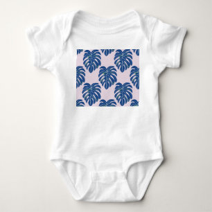 Tropical Leaves Fashionable Seamless Pattern Baby Bodysuit