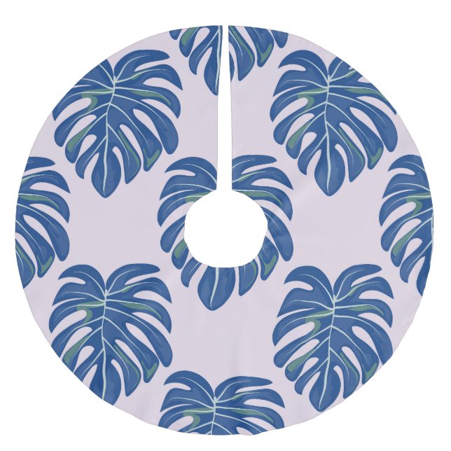 Tropical Leaves Fashionable Seamless Pattern Brushed Polyester Tree Skirt (Front)