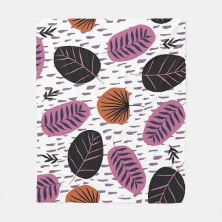 Tropical leaves, fashionable seamless pattern. fleece blanket