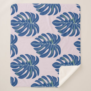 Tropical Leaves Fashionable Seamless Pattern Sherpa Blanket