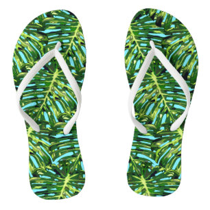 Tropical Leaves Flip Flops