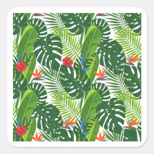 Tropical Leaves Floral Pattern Art Sticker