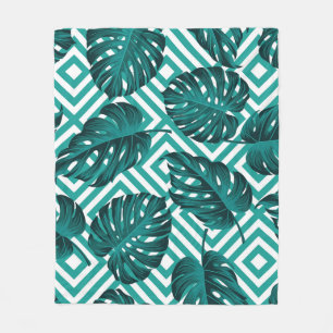 Tropical Leaves: Floral Seamless Pattern. Fleece Blanket