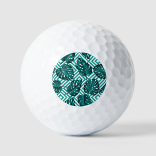 Tropical Leaves: Floral Seamless Pattern. Golf Balls