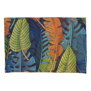 Tropical leaves, floral seamless pattern. pillowcase