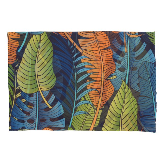 Tropical leaves, floral seamless pattern. pillowcase (Front)