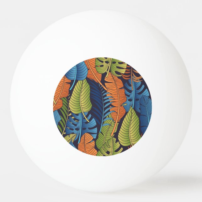 Tropical leaves, floral seamless pattern. ping pong ball (Front)