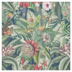 Tropical Leaves & Flowers Fabric