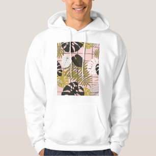 Tropical leaves, flowers, hand-painted pattern. hoodie