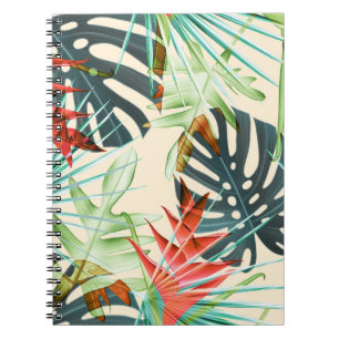 Tropical Leaves & Flowers: Vibrant Pattern Notebook