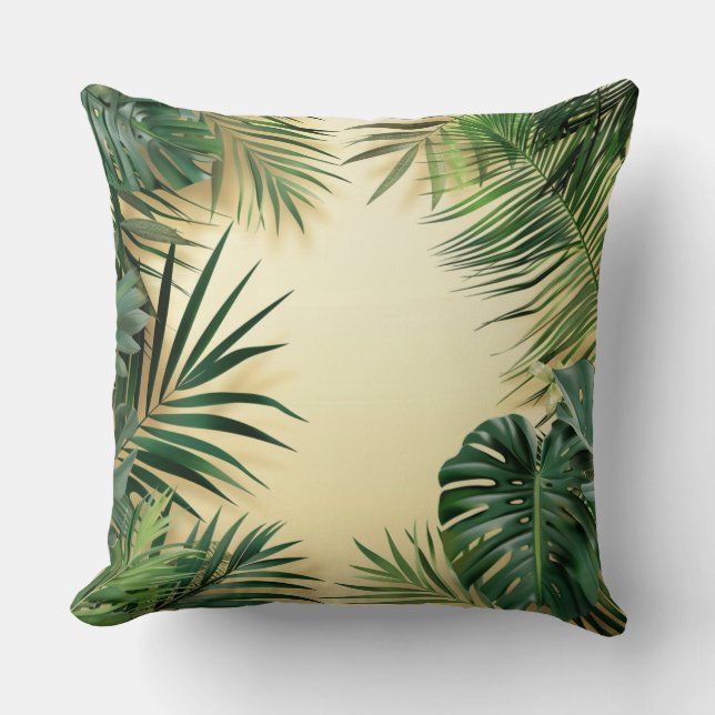 Tropical Leaves Frame Cushion (Front)